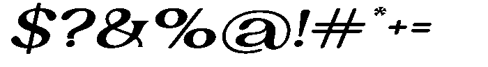 Ex Vaganza Semi Bold Expanded Slanted Font OTHER CHARS