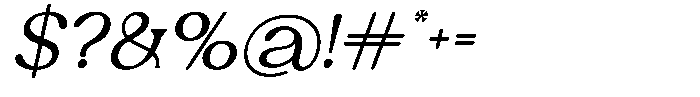 Ex Vaganza Slanted Font OTHER CHARS