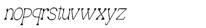 Ex Vaganza Thin Condensed Slanted Font LOWERCASE