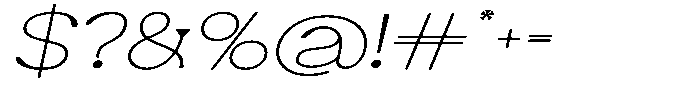 Ex Vaganza Thin Expanded Slanted Font OTHER CHARS