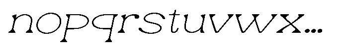 Ex Vaganza Thin Expanded Slanted Font LOWERCASE