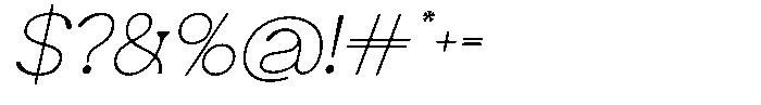 Ex Vaganza Thin Slanted Font OTHER CHARS