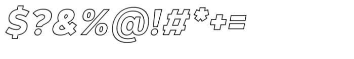 Exalted Black Outline Italic Font OTHER CHARS