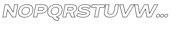 Exalted Extended Black Outline Italic Font UPPERCASE