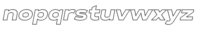 Exalted Extended Black Outline Italic Font LOWERCASE