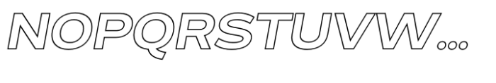 Exalted Extended ExtraBold Outline Italic Font UPPERCASE