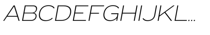 Exalted Extended ExtraLight Italic Font UPPERCASE