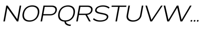Exalted Extended Light Italic Font UPPERCASE