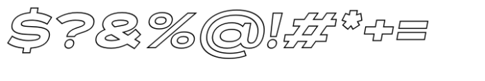 Exalted Wide Black Outline Italic Font OTHER CHARS