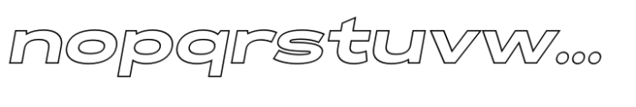 Exalted Wide Black Outline Italic Font LOWERCASE