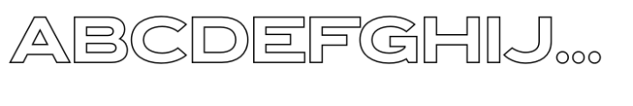 Exalted Wide Black Outline Font UPPERCASE
