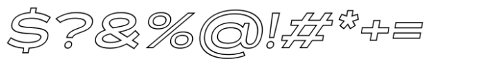 Exalted Wide Bold Outline Italic Font OTHER CHARS