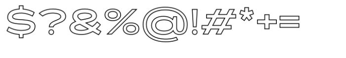 Exalted Wide Bold Outline Font OTHER CHARS