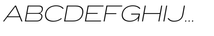 Exalted Wide ExtraLight Italic Font UPPERCASE