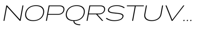 Exalted Wide ExtraLight Italic Font UPPERCASE