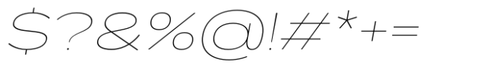 Exalted Wide Thin Italic Font OTHER CHARS