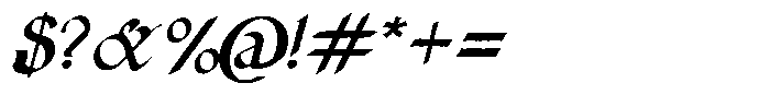 Exeter Minuscule Italic Font OTHER CHARS