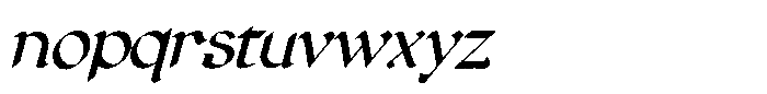 Exeter Minuscule Italic Font LOWERCASE