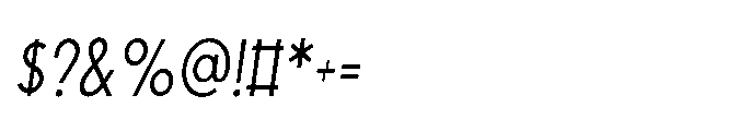 Existential Condensed Italic Font OTHER CHARS