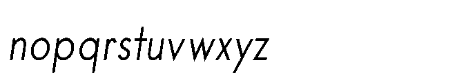Existential Condensed Italic Font LOWERCASE