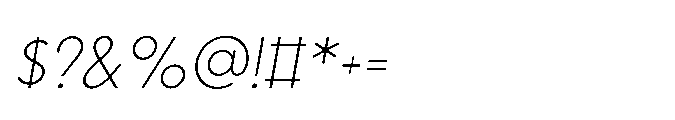 Existential Extra Light Italic Font OTHER CHARS