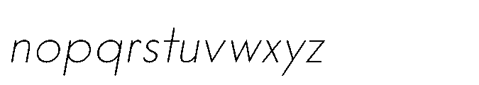 Existential Extra Light Italic Font LOWERCASE