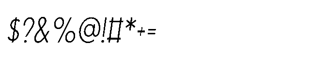 Existential Light Condensed Italic Font OTHER CHARS