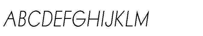 Existential Light Condensed Italic Font UPPERCASE