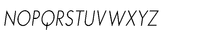 Existential Light Condensed Italic Font UPPERCASE