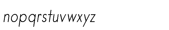 Existential Light Condensed Italic Font LOWERCASE
