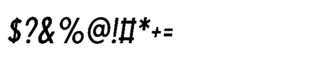 Existential Medium Condensed Italic Font OTHER CHARS