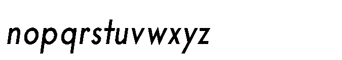 Existential Medium Condensed Italic Font LOWERCASE