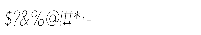 Existential Thin Condensed Italic Font OTHER CHARS