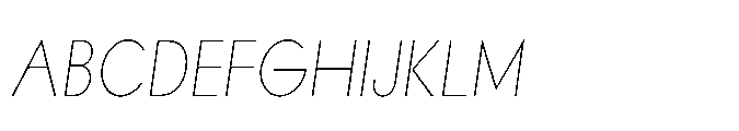 Existential Thin Condensed Italic Font UPPERCASE