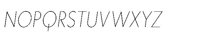 Existential Thin Condensed Italic Font UPPERCASE