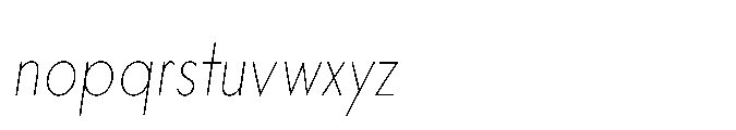 Existential Thin Condensed Italic Font LOWERCASE