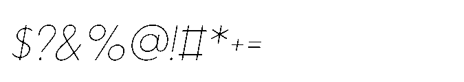 Existential Thin Italic Font OTHER CHARS