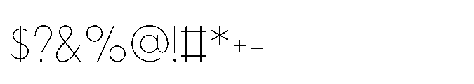 Existential Thin Font OTHER CHARS