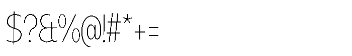 Expandable Light Condensed Close Font OTHER CHARS