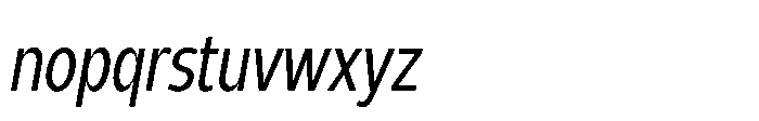 Expandable Regular Cnd Close Italic Font LOWERCASE