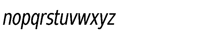 Expandable Regular Cnd Close NC Italic Font LOWERCASE