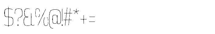 Expandable Thin Condensed Open NC Font OTHER CHARS