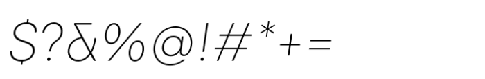 Exter Extra Light Italic Font OTHER CHARS