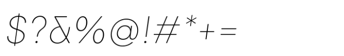 Exter Thin Italic Font OTHER CHARS