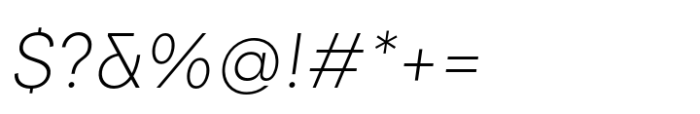 Exter Ultra Light Italic Font OTHER CHARS