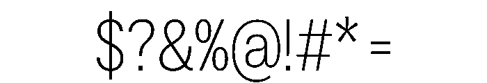 ExatCYR CondensedExtraLight Instance Font OTHER CHARS