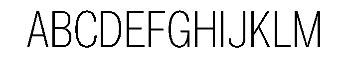 ExatCYR CondensedExtraLight Instance Font UPPERCASE