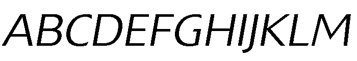 Extension Light Italic Font UPPERCASE