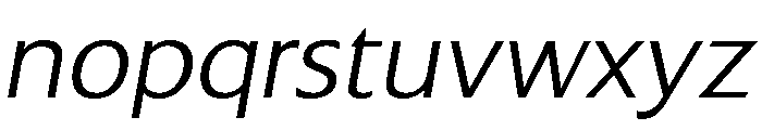 Extension Light Italic Font LOWERCASE