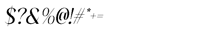 Ezanity Italic Font OTHER CHARS